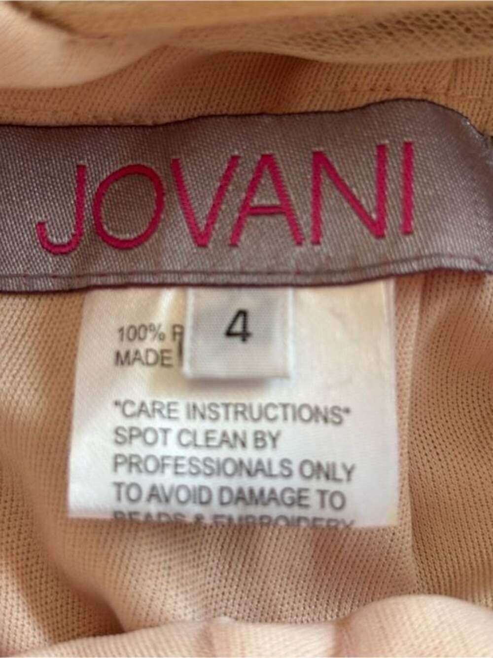 Jovani Beaded Strapless Mermaid Gown Nude Champagne Size 4 Formal Prom Dress - Picture 11 of 11